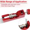 Universal Spark Plug Gap Tool with 32 Blade Steel Feeler Gauge, Spark Plug Gapping Tool for Most 10mm 12mm 14mm 16mm Spark Plugs, Spark Plug Gapper Adjustment Tool, Red (Red)