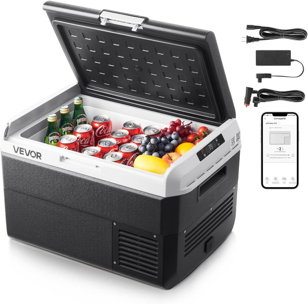 VEVOR 12 Volt Car Refrigerator, 42.3QT/40L Car Fridge, Portable Electric Cooler with -4~68 Adjustable Temperature, 12/24V DC and 100-240V AC Compressor Freezer for Outdoor, Camping, Travel, RV