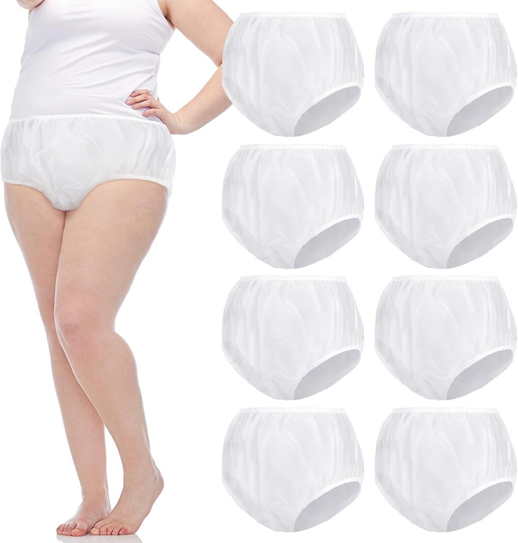 9 Pcs Waterproof Incontinence Underpants Plastic Pants Leak Proof Incontinence Underwear Adult Diaper Cover(l,Clear)