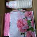 durony Happy Mother's Day Party Supplies Tableware Set Serve 24 Guests Tablecloth Paper Plates Cups Napkins Utensils Disposable Dinnerware Favors Birthday Party Decorations for Mother's Day