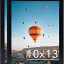 10x13 Black Picture Frame Set of 2, Horizontal and Vertical Formats for Wall Hanging, 10 x 13 Wall Gallery Poster Photo Frames with Shatter Resistant Plexiglass, 2 Pack, Black