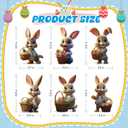 Easter Decorations for Home, Bunny Decorations Spring Home Decor,6 pcs Wooden Easter Bunny Table Sign