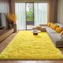 ONASAR Yellow Rugs for Living Room Bedroom, 5x8 Fluffy Bedside Area Rug, Soft Plush Shaggy Indoor Floor Carpet for Nursery Kids Girls Boys Teen Dorm Home Office Decor Aesthetic