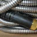 150Ft Metal Garden Hose durable stainless steel Water Hose, flexible, lightweight hose is resistant to kinks and tangles.With 10-way nozzle, strong 3/4” metal fittings, and a Stop Valve.