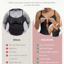 FeelinGirl Shapewear Bodysuit Tummy Control for Women Zip-Up Shapewear Thong Waist V Neck Body Shaper Going Out, Medium (Black)