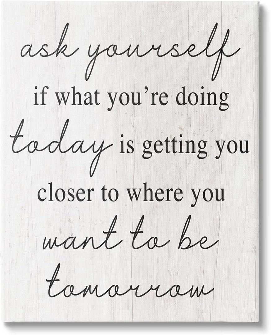 Stupell Industries Where You Want To Be Phrase Canvas Wall Art, Design by Lil' Rue (16L" x 20W")