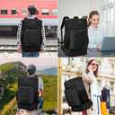 Asenlin Travel Backpack for Women Men,40L Extra Large Hiking Backpack 17 Inch Carry on Backpack Water Resistant for Casual Daypack Gym Backpack-Black Rope