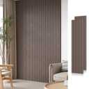 2pc x 94.5" x 24" 3D Acoustic/Sound proof Wood Slat Wall Panels,Smoky Walnut Sound Absorbing Panels for Ceiling and Wall(2 Piece/31.5 sq. ft.)