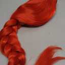 Long Red Wig with Braids for Women Cowgirl Cosplay Costume Braided Wig Straight Middle Part No Bangs Heat Resistant Hot Red Wig Halloween Party with Cap