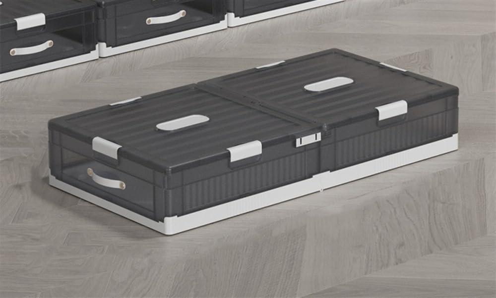 Foldable Under Bed Storage, Upgraded Stackable Storage Bins with Wheels, Storage Containers for Clothes, Shoes and Blankets(Blue,39.4 * 19.7 * 7.1in)