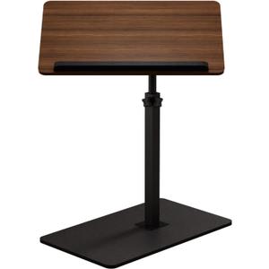 C Shaped End Table,20" W x 14" L,17"-31" Adjustable Height,Swivel and Turnable Desktop,Foldable Side Table for Small Spaces,Black Walnut (Black Walnut, 19.7" x 13.8")