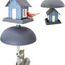 North States - Two-Way Squirrel Baffle: Squirrel Guard for Bird Feeders; Protects Hanging or Pole Mounted Birdfeeders - Gray