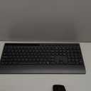 Trueque Wireless Keyboard and Mouse Combo  FullSize Quiet Keyboard with Palm Rest, Phone Holder, Multimedia Keys, Power Switch, Compatible with Windows, Chrome OS, PC, Laptop (Batteries Included)