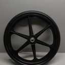 2 Pcs 20" Flat Free Tires Polyurethane Non-inflated Tires Wheels, 20x2 Inch Tire with 3/4 Ball Bearings, 2.44" Centered Hub for Wheelbarrow, Garden Carts, Garden Trailers, Roofing Equipment