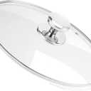 Glass Lids for 8, 9.5, 10.25, 11, 12, 12.6 Inch Frying Pans, Pots, Cast Iron Pans, Tempered Covers for Replacement with Stainless Steel Rim & Handle, Dishwasher & Over Safe