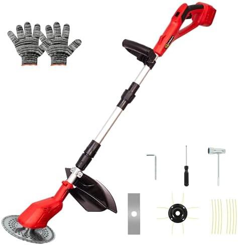 Cordless String Trimmer for Milwaukee 18V Battery, 8 INCH Brushless Weed Wacker Folding 3 in 1 Extendable Pole, Electric Weed Eater/Edger Trimmer/Lawn Mower for Yard Garden (Battery Not Included)