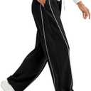 IVIR Barrel Sweatpants Women Side Strpied Baggy Sweat Pants High Waist Pajama Sweats Y2K Joggers with Pockets S