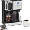 Cuisinart 12-Cup Coffee Maker, Single-Serve Brewer Glass Carafe, Automatic Hot & Iced Coffee Machine, Brew Strength Control and Pause, SS-16, Stainless Steel