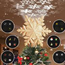 Christmas Tree Topper Lighted with 6 Projection Modes, Christmas Tree Topper Built-in LED Rotating Projector Lights 3D Christmas Tree Decorations for Xmas Party Holiday Decor