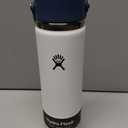 Hydro Flask Water Bottle - Insulated Stainless Steel - Wide Straw Lid, Non Spill, Leakproof in 24 Oz White