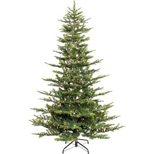 Puleo International 6.5ft Pre-Lit Aspen Fir Artificial Christmas Tree with 500 Clear Lights, 903 Realistic Dense Branch Tips, Easy Setup Artificial Trees with Sturdy Metal Stand