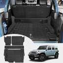 Cargo Mats for 2021-2025 Jeep Wrangler JL 4XE Trunk Mat with Backrest Liner All Weather TPE Protector Rear Back Seat Mats for 2021 2022 2023 2024 2025 Wrangler JL 4XE 4 Door Accessories
