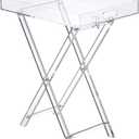 Furniture Acrylic Folding Tray Table,Small Side Table,Lucite End Table,Clear,Modern,13Dx19''Wx23''H, 1-tier-a