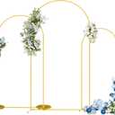 Metal Arch Backdrop Stand Set of 3 (7.2FT/6.6FT/6FT) - Heavy-Duty Gold Wedding Arch with Water Bag for Weddings, Baby Showers, Birthdays, Graduation, Parties & Outdoor Events