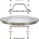 LC LICTOP 12 Inch Pot Lid, Universal Pot and Pan Cover Replacement - Dishwasher Safe, Oven Safe, Tempered Glass Cover with 304 Stainless Steel Edge & 201 Handle for Kitchen