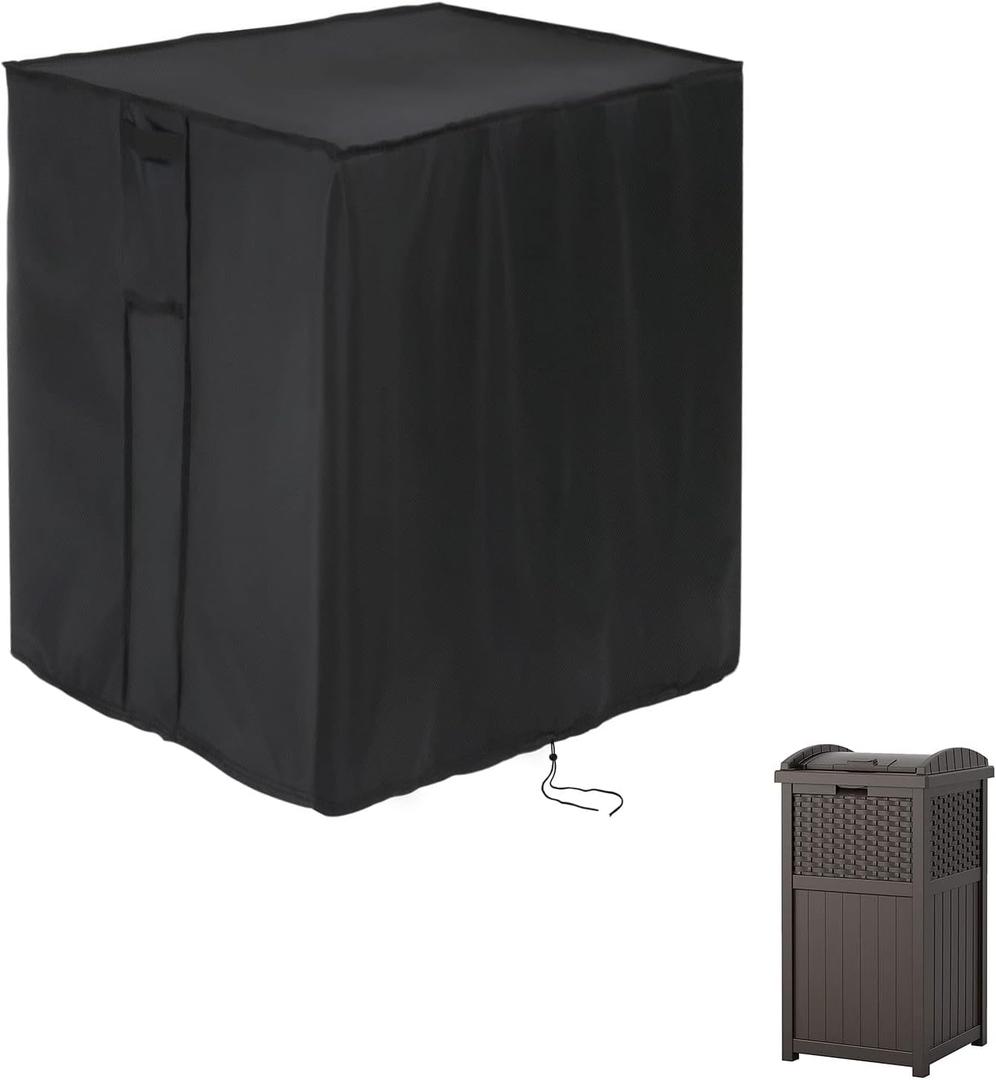 Outdoor Trash Can Cover for Suncast 33 Gallon Hideaway Resin Trash Can,Outside Waterproof Trash Can Cover - 17 x 16.5 x 32 Inch (Fit Suncast 33 Gallon Trash Can- 17 x 16.5 x 32 Inch)