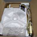 Nintiue Upgraded Modern Arc Dimmable Tall Standing Floor Lamp with Linen Shade, 1200 Lumens LED Bulb Included, for Living & Reading Room, Bedroom, Office & Nursery, Gold