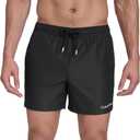 Calvin Klein Mens Volley Quick Dry Lightweight Swim Trunk (Medium, Black)