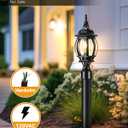 VIANIS Dusk to Dawn Outdoor Post Lights with Pier Mount Base, Hardwired, Standard-E26-2 Pack