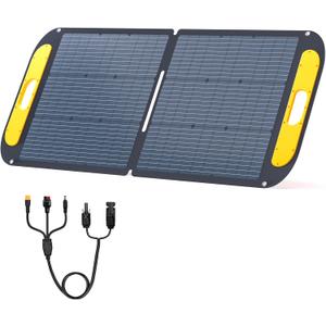 VTOMAN Portable Solar Panel for Solar Generator, 110W 19V Folding Solar Charger with 23% Efficiency, IP67 Waterproof and Adjustable Kickstands Design for Camping, RV, Outdoor Adventures (VS110)
