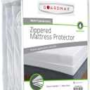Guardmax Heavy Duty Vinyl Queen Zippered Mattress Encasement - Waterproof & Breathable Mattress Protector - Comfortable, Soft, and Noiseless Zippered Bedding - Dust Mite Proof (60 x 80 x 9)