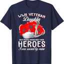 WWII Veteran Daughter Heroes Raised By Mine Veteran T-Shirt XL