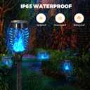 Solar Torch Flame Lights, Flickering Flame LED Waterproof Solar Garden Lights for Patio, Yard, Pathway, Landscape & Backyard Dcor (Blue-8 Pack)