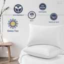 puredown Goose Feathers and Down White Pillows with 100% Soft Cotton Cover, Bed Sleeping Hotel Collection Pillows Set of 2 Queen Size