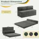 6 inch Tri-Folding Mattress Queen Futon Sofa Bed, Convertible Foldable Mattress Foldable with Removable Cushions & Washable Cover, Floor Mattress Small Couch Bed Living Room, Queen, Grey