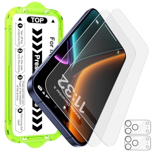 Esanik 2+2 Pack for iPhone 17 Pro Matte Glass Screen Protector Auto-alignment Anti-Glare & Anti-Fingerprint,Anti-Reflection,Bubble Free, Smooth as Silk, 9H Glass Screen Cover