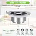 Huntonry 3 in 1 Kitchen Sink Drain Strainer and Stopper Combo, 304 Stainless Steel Pop Up Sink Drain Strainer with Handle Rod for US Standard 3-1/2 inch Drain, Anti-Clog with Big Basket