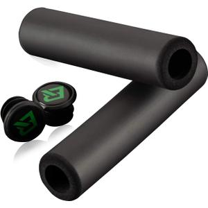 Rock BROS Bike Handle Grips Foam Comfortable Shock Absorption Bike Handlebar Grips Suit for BMX, Mountain, MTB, Beach Cruiser, Scooter (black)