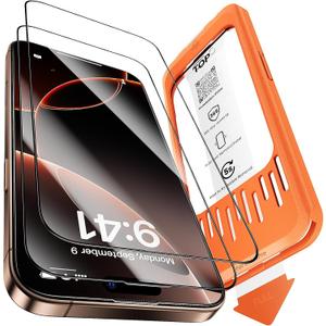 Yriklso 2-Pack for iPhone 16 Pro Screen Protector,Military Grade Shatterproof,Bubble-Dust Free Box,9H+ HD Tempered Glass,Full Coverage,Scratch & Smudge Resistant for iPhone 6.3 inch