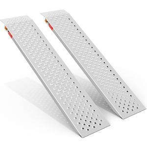 VNN Aluminum Shed Ramp 2PCS - 4' Long Loading Ramp for Riding Mower, Lightweight Sturdy Anti-Slip Ramps with Punch Plate Surface, 880 lbs Capacity for Lawn Mowers, ATV, Motorcycle- 8" Wide, Slivery