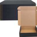 8x8x2 Black Shipping Boxes Set of 20, Corrugated Cardboard Mailers for Product Packaging & Mailing, Recyclable Small Business Shipping Supplies, Gift Boxes for Holiday Birthday Wedding Favors