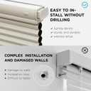 Joydeco No Drill Blackout Cordless Cellular Shades, 31" W x 64" H, Beige