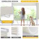 LazBlinds Cordless Cellular Shades, Light Filtering Honeycomb Shades with 1.5 inch Cells, Thermal Insulation Noise Reduction Blinds for Windows, 38" W x 72" H, Grey