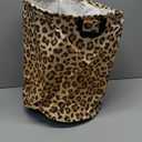 Leopard Print Round Laundry Hamper Animal Skin Texture Storage Basket Toys Clothes Organizer Bin For Home Bathroom Bedroom Dorm Nursery, 38l