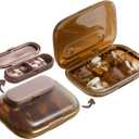 MURRI&MURRDI Travel Pill Organizer, 6 Compartments Small Pill Container, Daily Pill Box to Hold Vitamins, Portable Pill Case for Pocket Purse Medicine Organizer Detachable G Coffee (6 Cells)