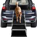 Extra Wide Stairs for Car - Foldable Dog Ramps for Large Dogs With Non-Slip Surface, Portable Steps for Cars, SUV, Truck, Support Up to 250 Lbs